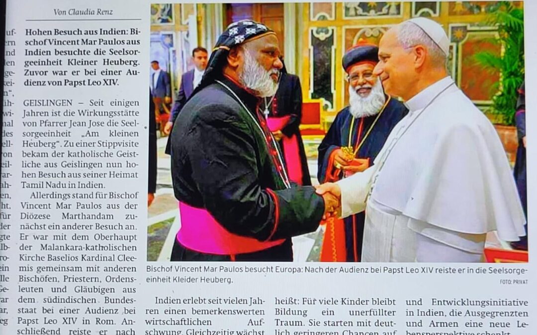 „Vom Papst nach Geislingen: Indischer Bischof besucht Pfarrer Jean Jose“