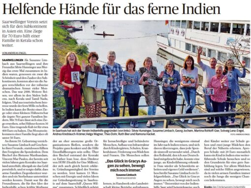 Helfende Hände für das ferne Indien